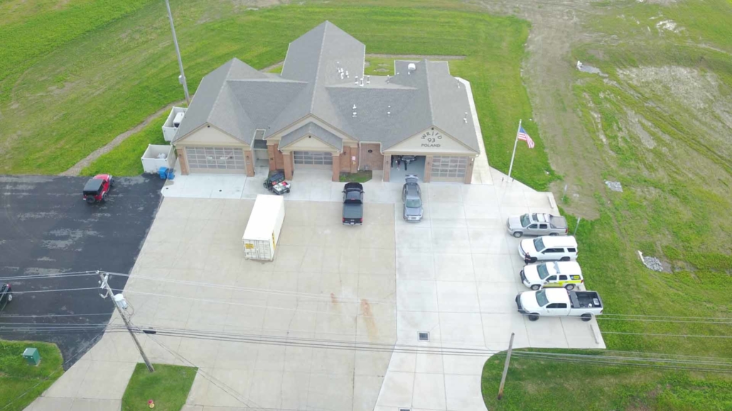 Aerial view of Poland fire station