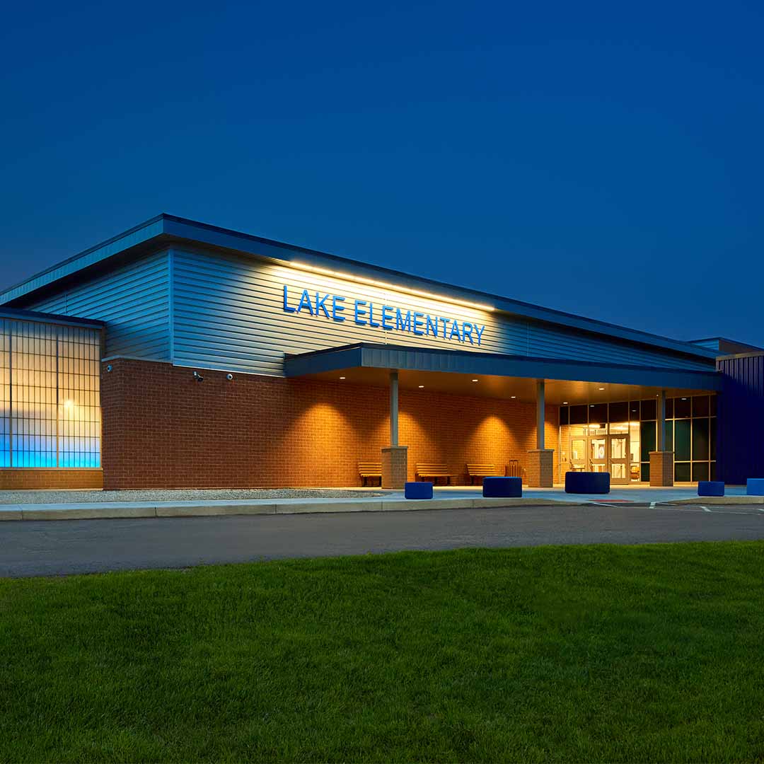 Exterior view of Lake Elementary School